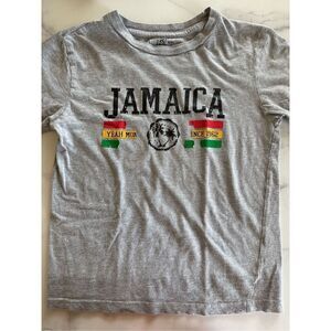 Jamaica kids unisex grey short sleeve crew t-shirt island vacation summer top Me